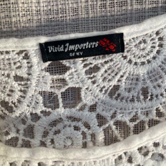 Lace bohemian top, crocheted lace tunic style shirt - Picture 5 of 6